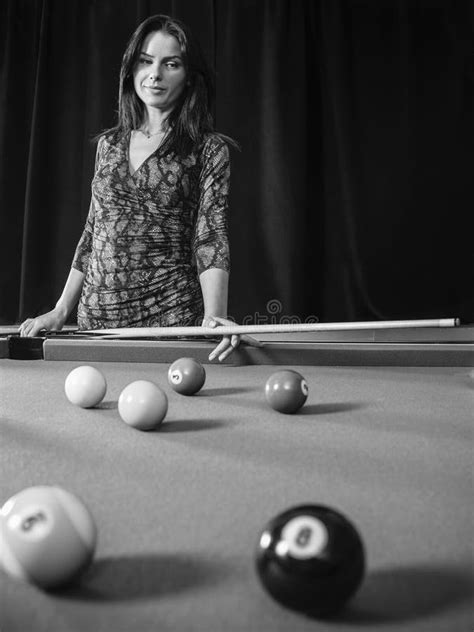 Woman Playing Pool Stock Image Image Of Long Attractive 28696723