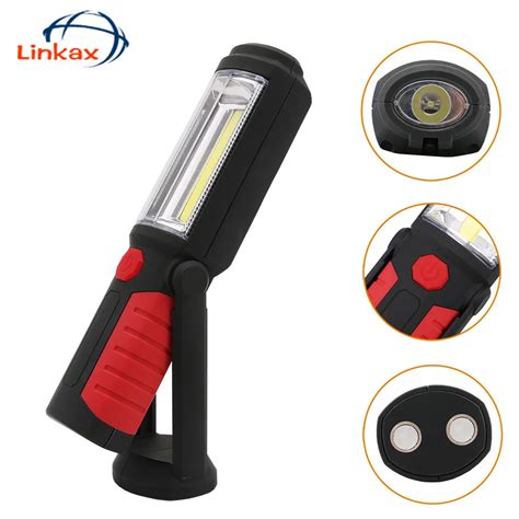Portable Rechargeable Magnet Hook Cob Led Flashlight Pen Working Lamp