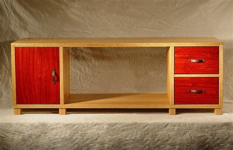 Buy Hand Made Padauk And White Oak Bookcasescabinets Made To Order From
