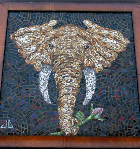 Elephant Mosaic Sold Mosaic Animals Stained Glass Mosaic Art Glass