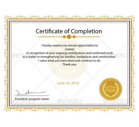 21 Course Certificate Designs And Templates Psd Ai Doc Id Pages