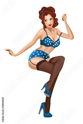 Pin Up Classic Sexy Girl Vector Illustration Stock Image And Royalty Free Vector Files On