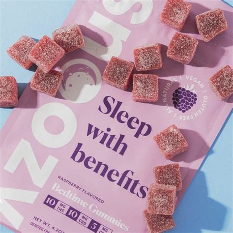 Snoozy Raspberry Sleep Night Gummies 500mg Thc Cbn Cbd Green Treez Company