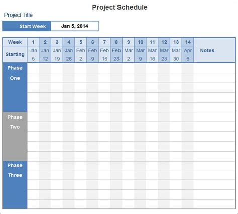 Project Schedule Template 16 Free Excel Documents Download Free