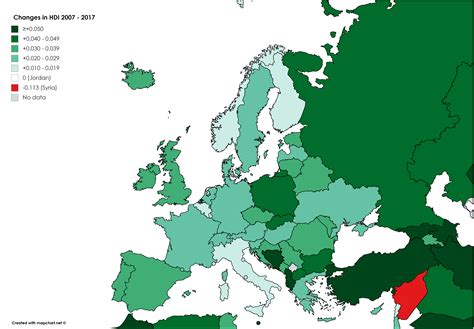 Changes In Human Development Index In Europe From 2007 To 2017 4592 X
