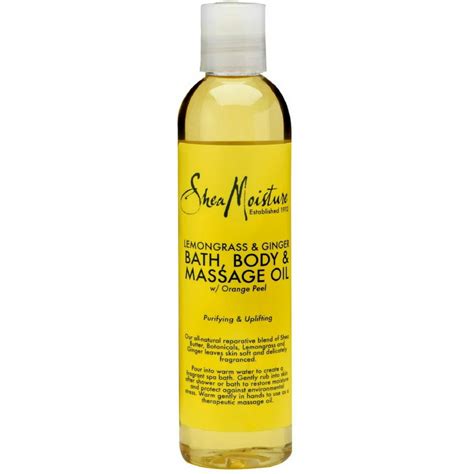 Shea Moisture Lemongrass And Ginger Bath Body And Massage Oil 8 Oz Pack Of 4