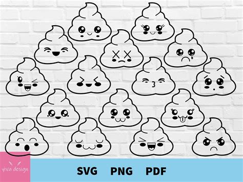 Poop Emoji Svg Poop Emoji Svg Bundle Poop Clipart Layered Etsy Canada