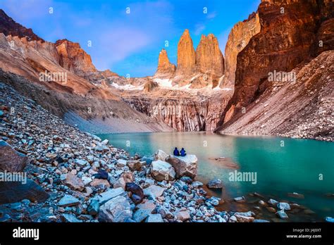 Laguna Torres With The Towers At Sunrise Torres Del Paine National