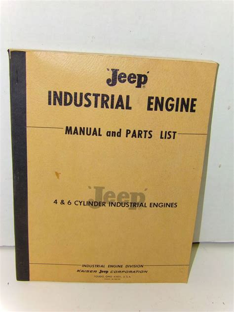 1965 Kaiser Jeep Mechanics Engine Manual Part List Industrial 4 And 6 Cyl