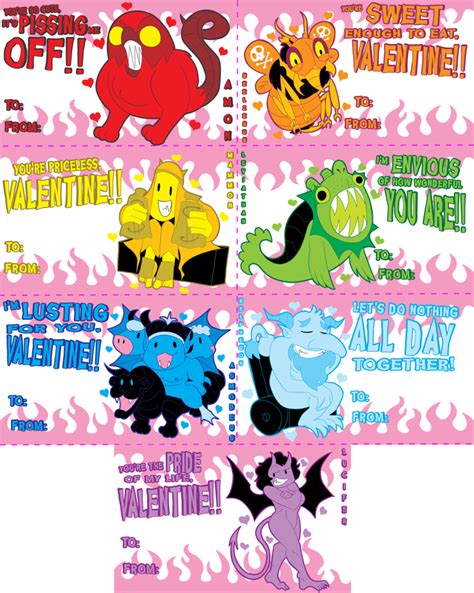 Seven Princes Of Hell Valentines Day Cards By