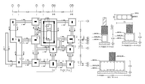 Pile Foundation Design Structural Plan Autocad Drawin