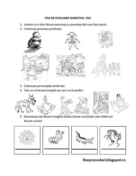 Fisa De Evaluare Kids Schedule Coloring For Kids Kindergarten Worksheets