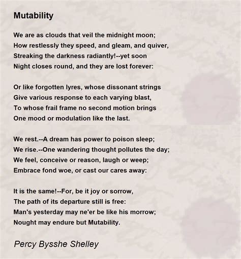 Mutability Poem By Percy Bysshe Shelley Poem Hunter