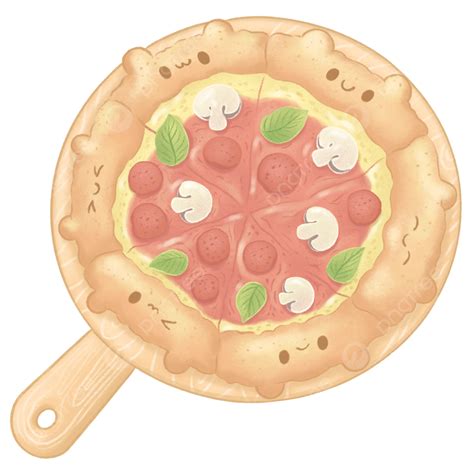 Cute Pizza With Mushrooms Cute Pizza Pizza Mushroom Png Transparent