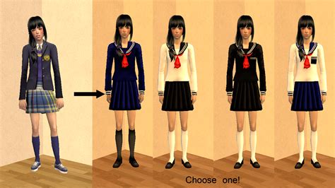 Mod The Sims Japanese School Uniform Defaults Custom Versions