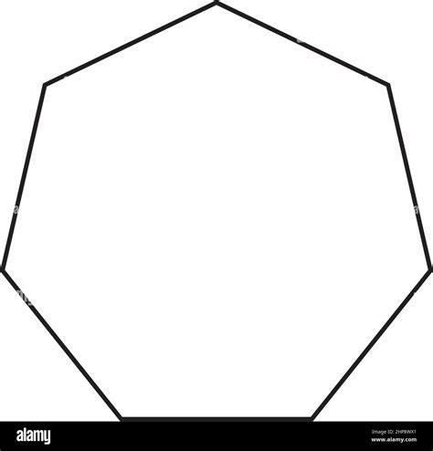 Símbolo De Forma De Heptagon Icono Vectorial Contorno Trazo Para Diseño