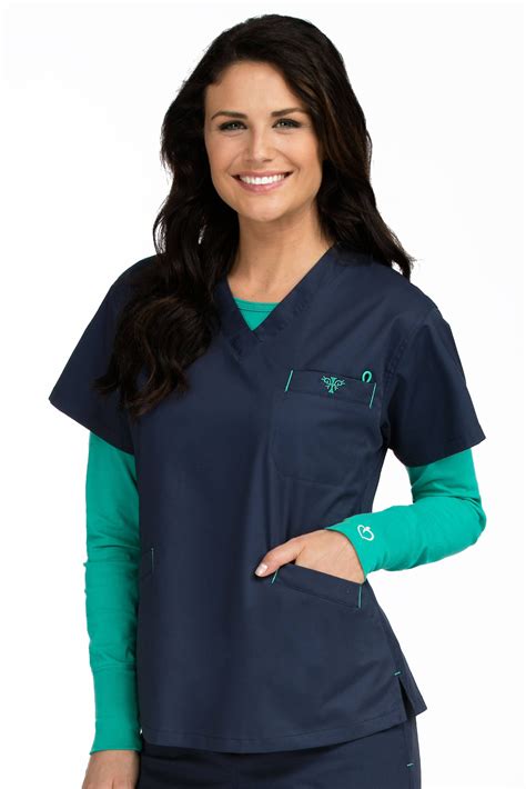 Med Couture Med Couture Womens 8403 Signature V Neck Scrub Top New