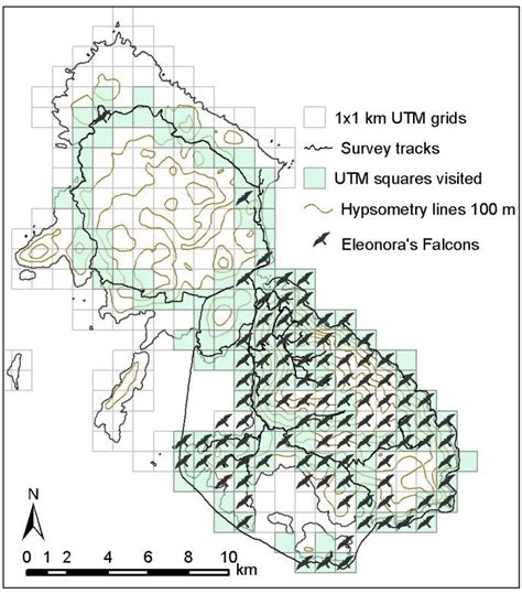 Details Of The Utm Grids Used The Survey Tracks On Land And On Sea