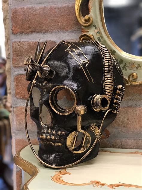 Steampunk Skull Mask Halloween Mask Handmade Inpesta Etsy