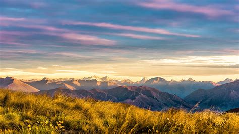 New Zealand South Island Snowy Mountains Clouds Preview