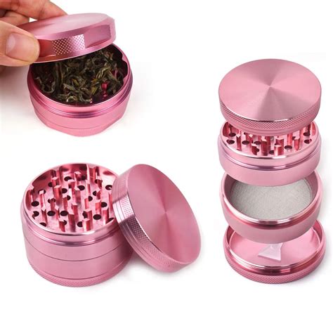 40mm 4 layer aluminum herbal herb tobacco grinders for smoking metal tobacco cutting pipe