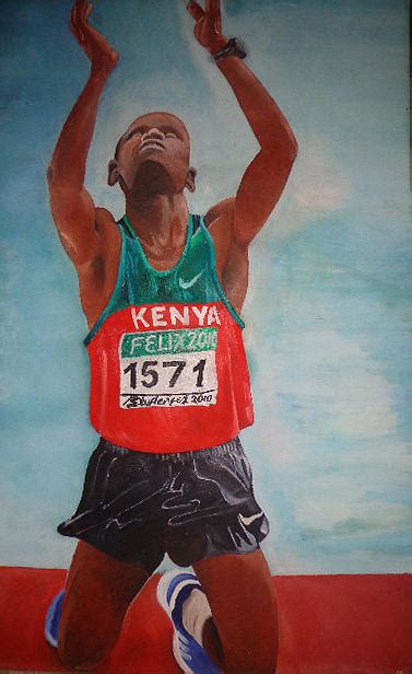 The Kenyan Athlete Painting By Felix Stephen Fine Art America