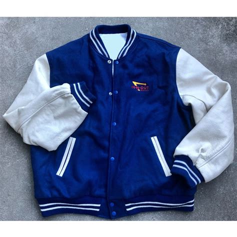 Letterman Blue And White In N Out Burger Varsity Jacket Jackets Masters