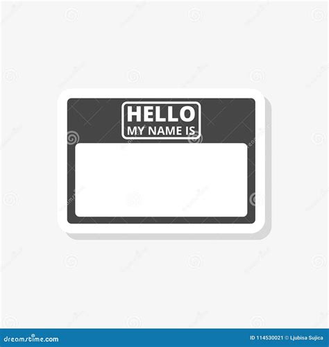 Name Tag Hello Sticker Badge My Nametag Label Vector Hello Card Introduction Blank Sign