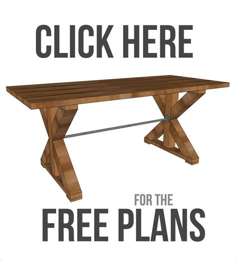 A Wooden Table With The Words Click Here For The Free Plans