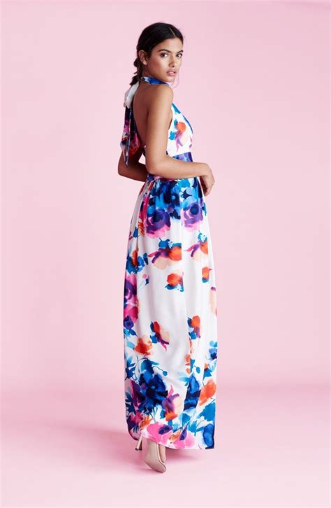 Eliza J Floral Print Halter Maxi Dress Nordstrom Maxi Dress Petite