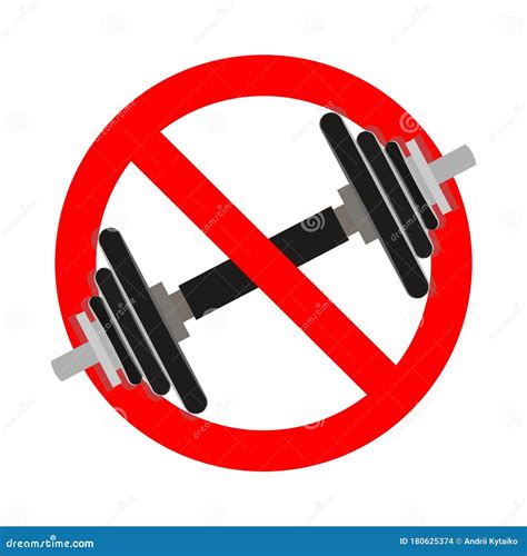 No Exersice Ban Fitness Icon Stock Vector Illustration Of Prohibited