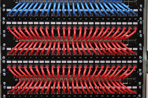 Connecting Ethernet Switches To Patch Panels Using Colored Patch Cords