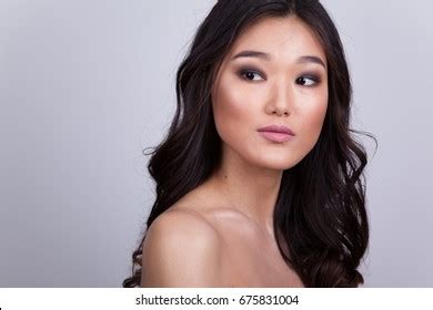 Portrait Beautiful Asian Woman Naked Shoulders Stock Photo Edit Now