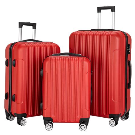 Ubesgoo Ubesgoo Luggage Sets 3 Piece Spinner Suitcase Lightweight Red