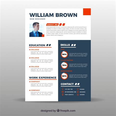 Having log in trouble or do not have an account? Flat curriculum vitae template | Free Vector