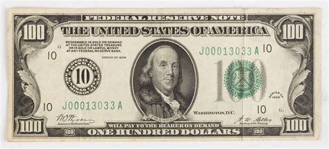 1928 One Hundred Dollar Bill | Cottone Auctions