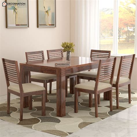 Dining Table With Chairs 6 Seater Solid Wood Dining Table Set 6