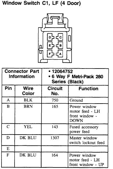 Chevy Power Window Switch Wiring Diagram