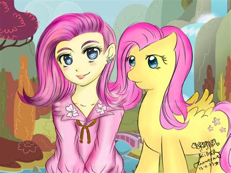 Fluttershy Human And Pony Tanweenie By Mamaungcorn On Deviantart