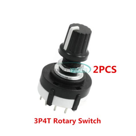 2pcs 3p4t 3 Pole 4 Position Single Wafer Band Selector Rotary Switch Ebay
