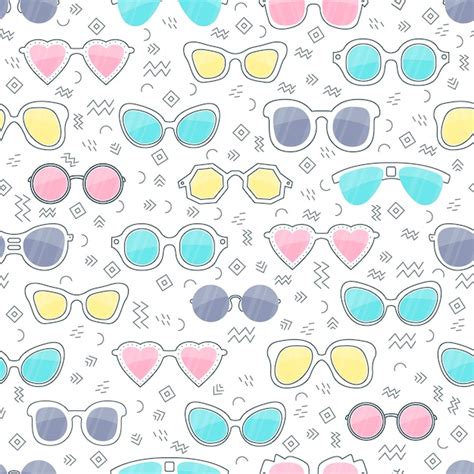 Seamless Pattern With Sunglasses Vector Premium Download