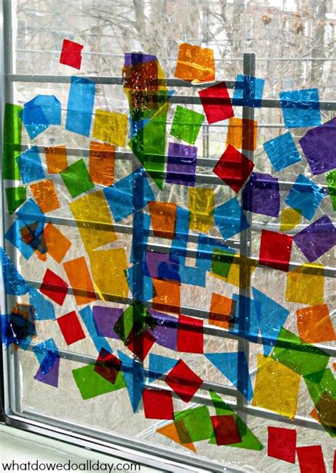 Kids Stained Glass Window Art Project Window Art Projects Glass