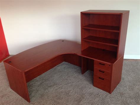 72 X 83 Bowfront Curved Corner L Shaped Desk With Locking Boxbox