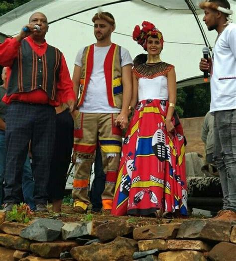 Clipkulture Couple In Zulu Traditional Wedding Clothes Zulu Traditional Attire South