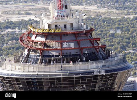 Luftaufnahme Des Stratosphere Hotel Las Vegas Stockfoto Bild