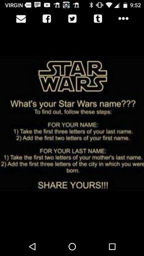 Whats Your Star Wars Name Star Wars Amino