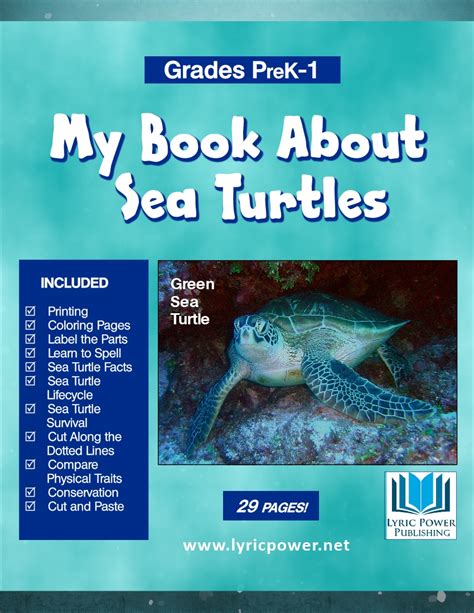 My Book About Green Sea Turtles Pre K Grade 1 29 Pages Lyric Power