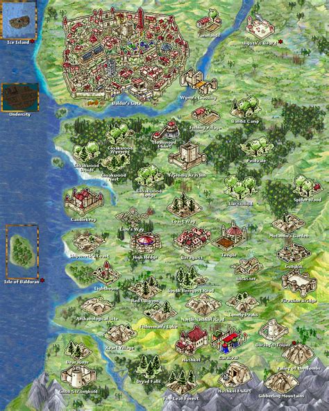 Baldurs Gate Area Fantasy World Map Fantasy Map Baldurs Gate