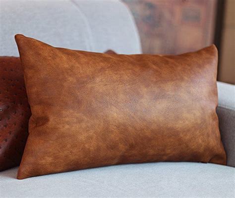 The throw pillows must be comfortable to lay on. Amazon.com: Kdays Thick Faux Leather Pillow Cover Tan ...