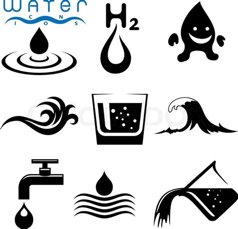 Water Icon And Sign Set Stock Vector Colourbox